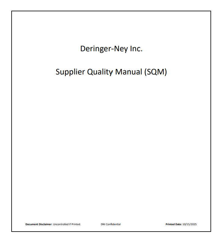supplier quality manual