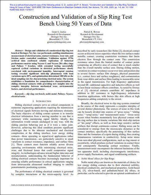 Construction and Validation of a Slip Ring Test Bench Using 50 Years of Data
